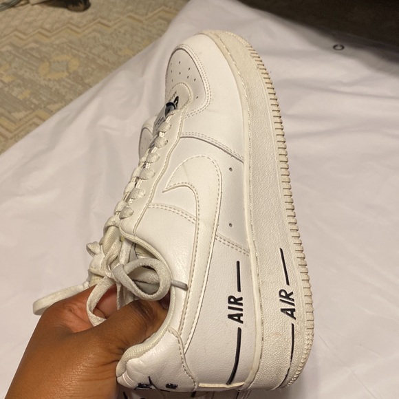 NIKE DOUBLE AIR FORCE 1 COLOR BLACK WHITE MENS SIZE 8 SNEAKERS - Picture 7 of 11